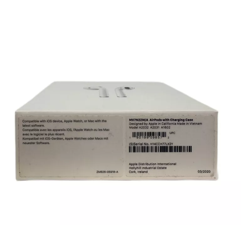 SŁUCHAWKI APPLE AIRPODS 2 CHARGING CASE (A2031)