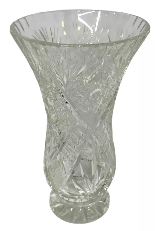 PIĘKNY WAZON Z GRUBEGO SZKŁA 20CM
