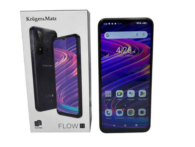 TELEFON KRUGER&MATZ FLOW 11 4/64GB 6.56" 4000MAH DUAL SIM - JAK NOWY!