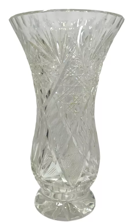 PIĘKNY WAZON Z GRUBEGO SZKŁA 20CM