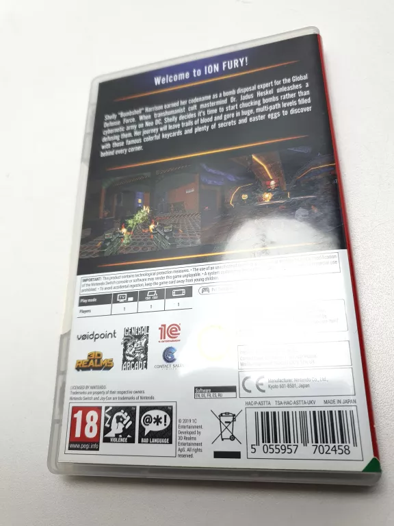 GRA NINTENDO SWITCH  ION FURY PUDEŁKOWA