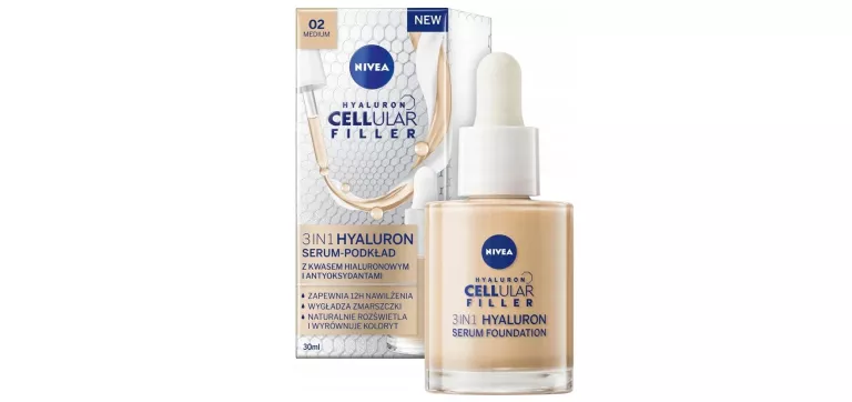 NIVEA HYALURON CELLULAR FILLER 3W1 SERUM-PODKŁAD KOLOR NATURALNY, 30ML