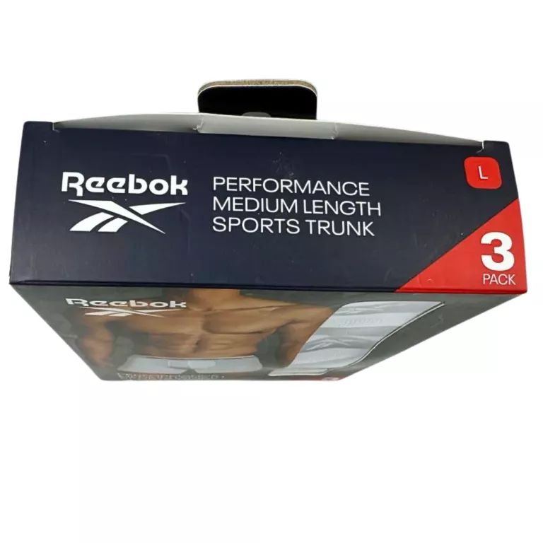 BOKSERKI 3 PACK REEBOK MĘSKIE / L / CZARNE / NIEBIESKIE / BIAŁE