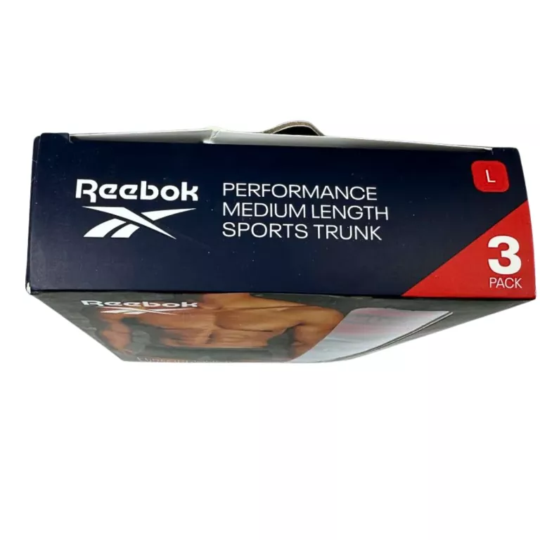 BOKSERKI 3 PACK REEBOK MĘSKIE / L / CZARNE Z KOLOROWYMI WSTAWKAMI
