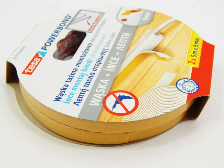 TESA POWERBOND DWUSTRONNA TAŚMA MONTAŻOWA PIANKOWA MOCNA 2 X 5M X 9MM