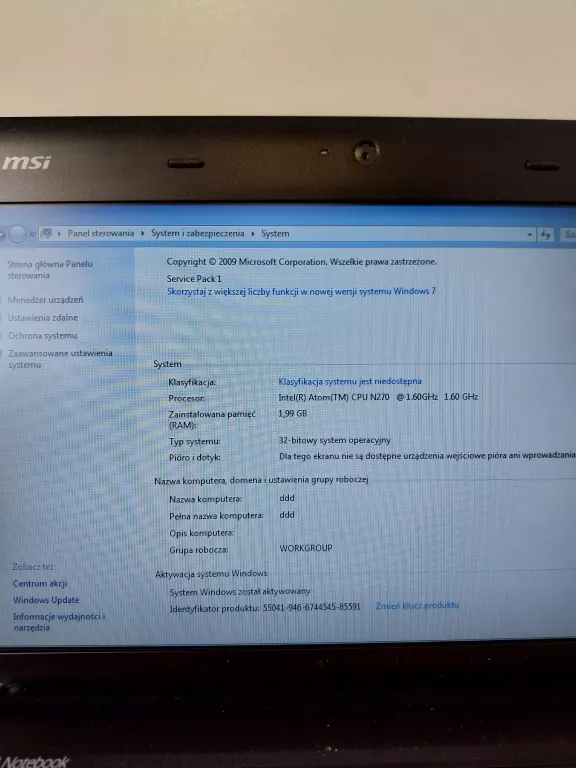 NOTEBOOK MSI MS-6837D