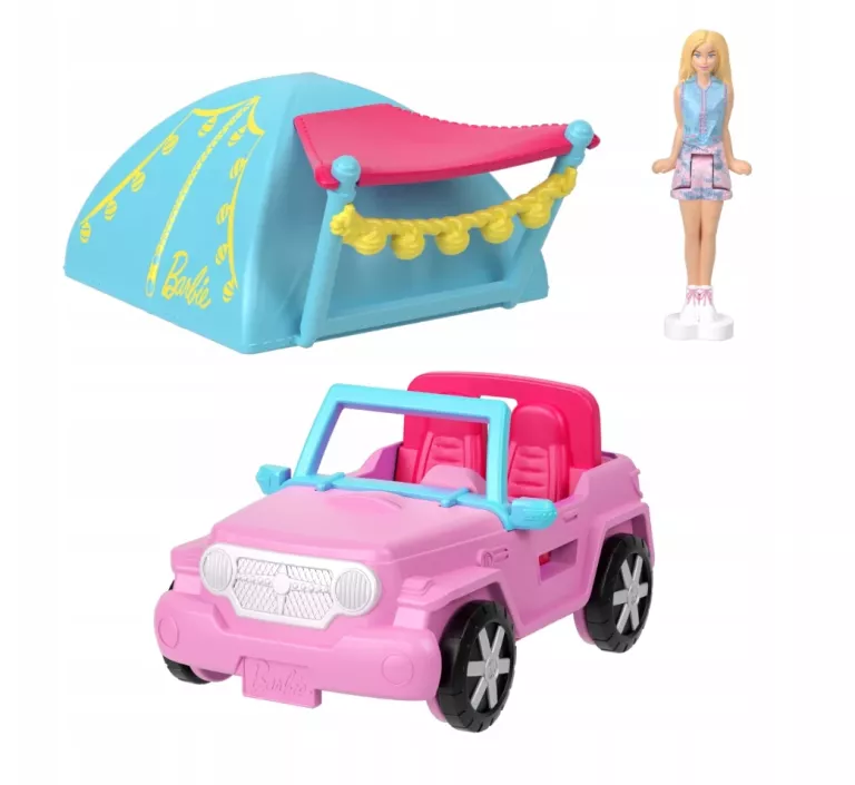 BARBIE MINI BARBIELAND TERENÓWKA ZABAWKA AUTO I MINI LALKA ZESTAW 4+ HYF43