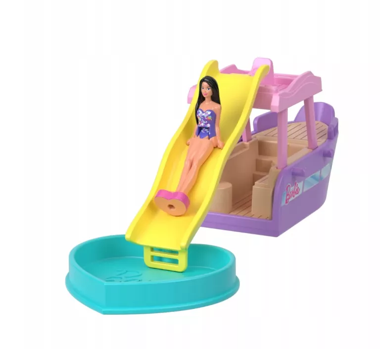 BARBIE MINI BARBIELAND ŁÓDKA ZABAWKA I MINI LALKA ZESTAW 4+ HYF41