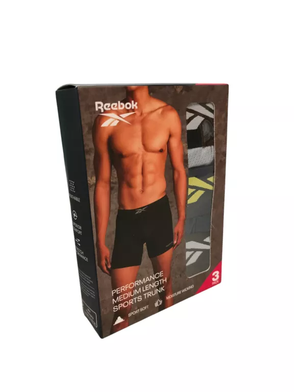 POWYSTAWOWE BOKSERKI MĘSKIE BIELIZNA MAJTKI REEBOK WARNER 3 SZTUKI S