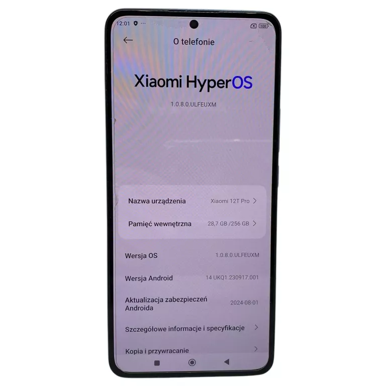 SMARTFON XIAOMI 12T PRO 8 GB / 256 GB 5G NIEBIESKI