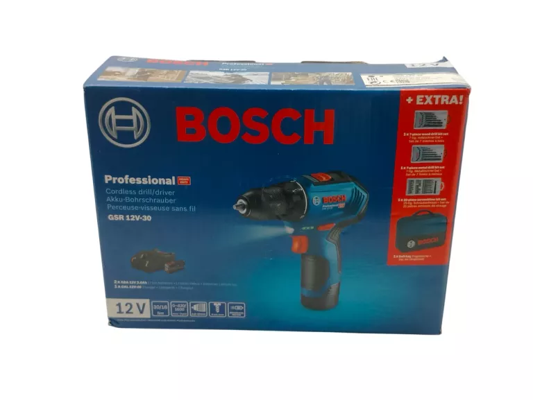 WIERTARKO-WKRĘTARKA AKU BOSCH GSR 12V-30 ŚWIETNY ZESTAW!