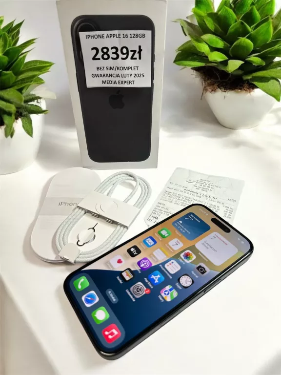 IPHONE APPLE 16 128GB/KPL/GW MEDIA EXPERT 100% BATERIA