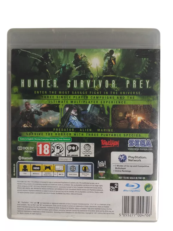 GRA PS3 ALIEN VS PREDATOR