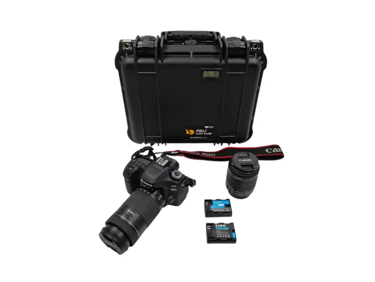 LUSTRZANKA CANON EOS 80D EF-S 55-250MM / EF-S 18-55MM PELI1400 2X BAT