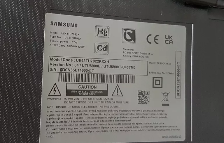 TELEWIZOR SAMSUNG UE43TU7022K 43" TV LED 4K TIZEN DVB-T2