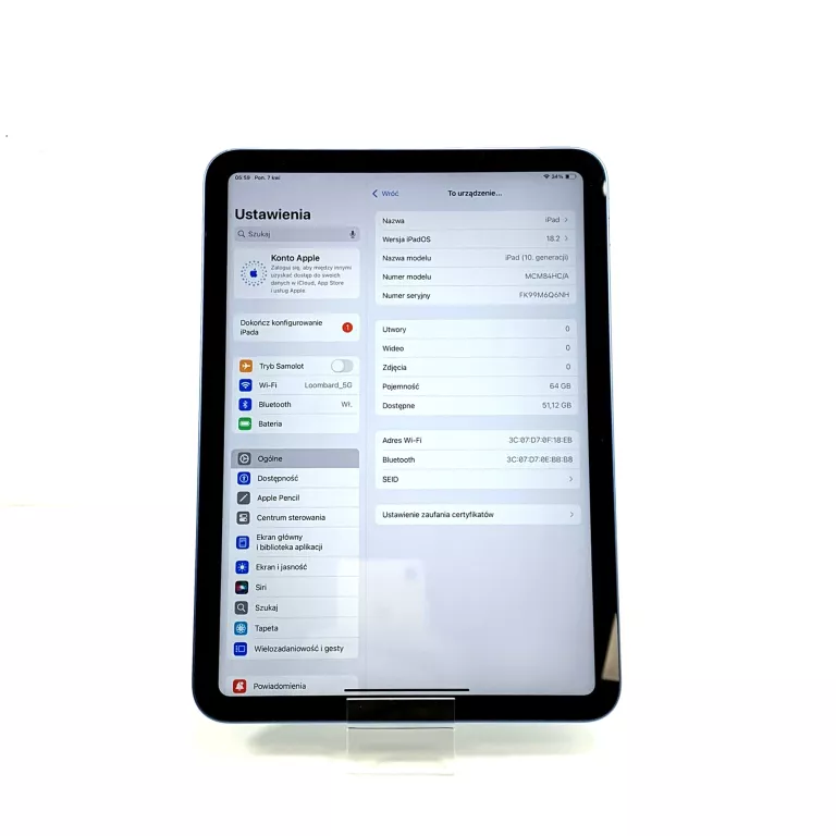 TABLET APPLE IPAD 10 GEN. 10,9'' 64GB WIFI MCM84HC/A