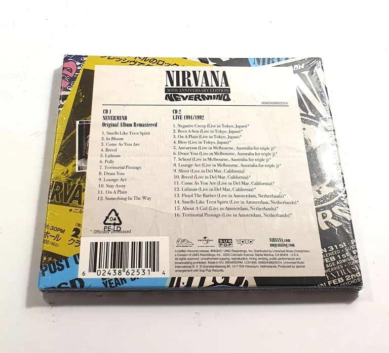 PŁYTA CD NIRVANA - NEVERMIND 1991
