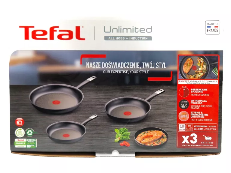 ZESTAW PATELNI TEFAL UNLIMITED G3029053 (3 ELEMENTY)