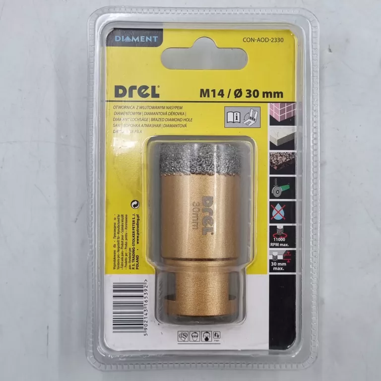 OTWORNICA DIAMENTOWA Z NASYPEM DIAMENTOWYM LUTOWANYM DREL 30MM