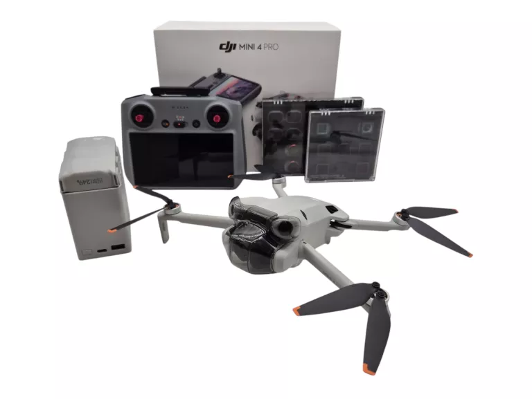DRON DJI MINI 4 PRO + 3X AKUMULATOR + ŁADOWARKA + ZESTAW NAKŁADEK