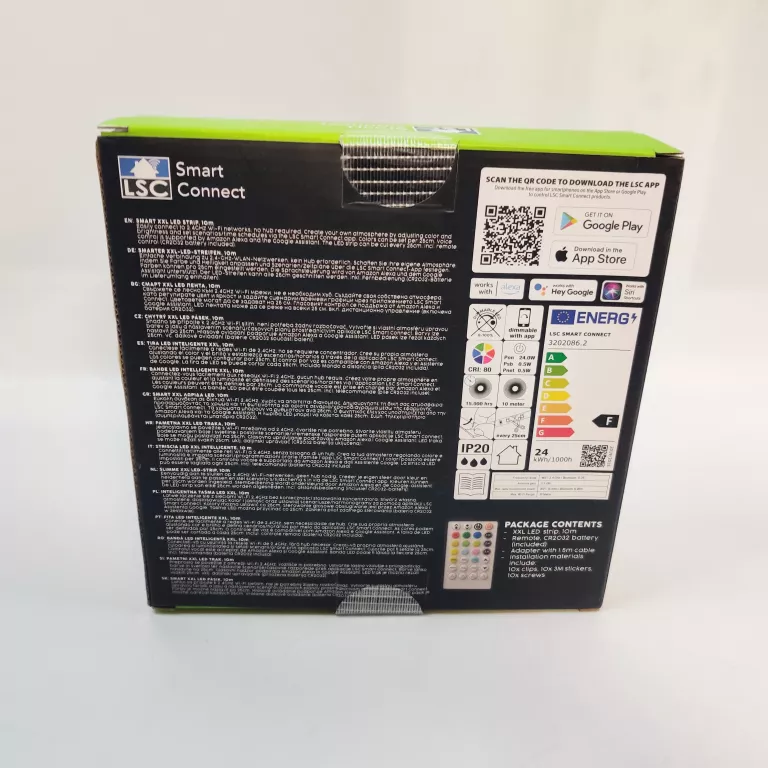 TAŚMA LED LSC SMART CONNECT 10M RGB 24W WI-FI PILOT STEROWANIE GŁOSOWE