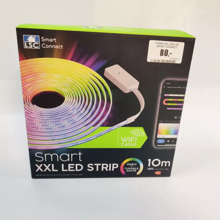 TAŚMA LED LSC SMART CONNECT 10M RGB 24W WI-FI PILOT STEROWANIE GŁOSOWE