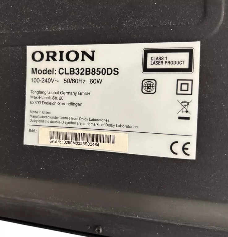 TELEWIZOR ORION CSB32B850DS + PILOT