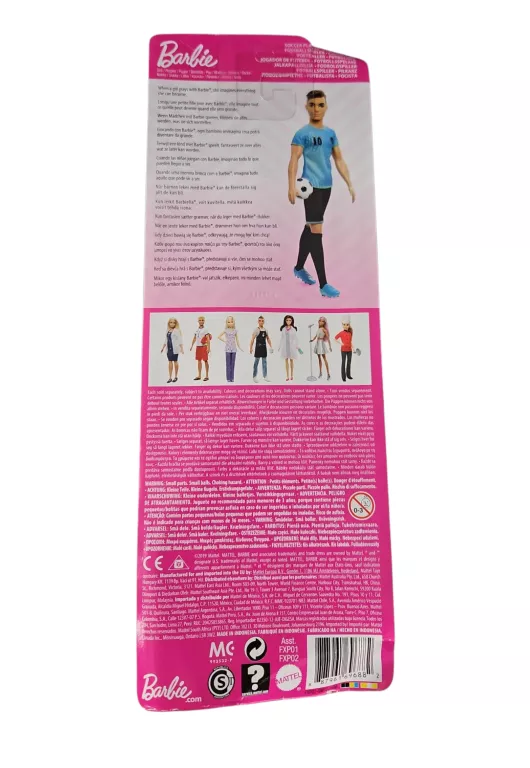 BARBIE KARIERA LALKA KEN PIŁKARZ FXP02 Z PIŁKĄ W ZESTAWIE