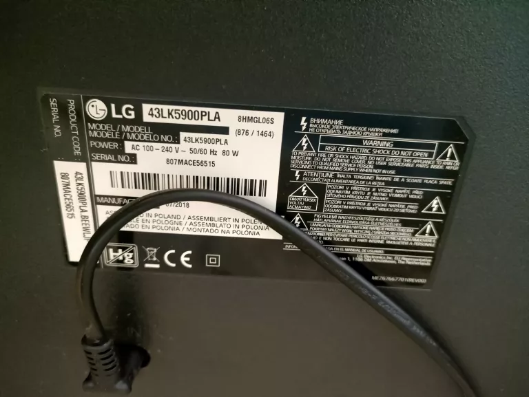 TELEWIZOR LG 43LK5900 PILOT
