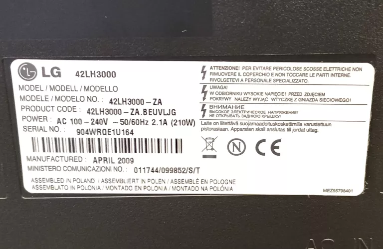 TELEWIZOR LG 42" 42LH3000-ZA