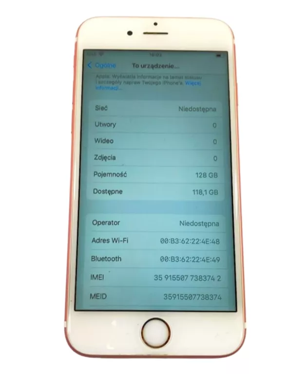 SMARTFON APPLE IPHONE 6S 2 GB / 128 GB 4G (LTE) RÓŻOWY