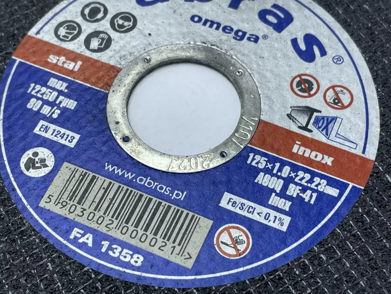 TARCZA ABRAS OMEGA FA 1358 125 X 1.0 X 22.23MM