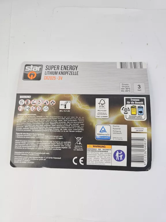 STARQ CR2025 3V BATERIA LITOWA 10 SZTUK
