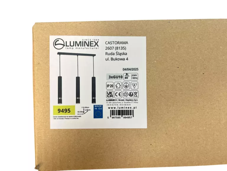 LAMPA SUFITOWA WISZĄCA JOKER 3PŁ LUMINEX 9495