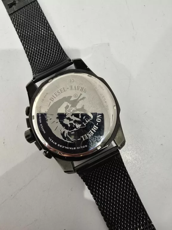 BRANSOLETA CZARNA DIESEL DZ4527 SZARA MESH 26 MM