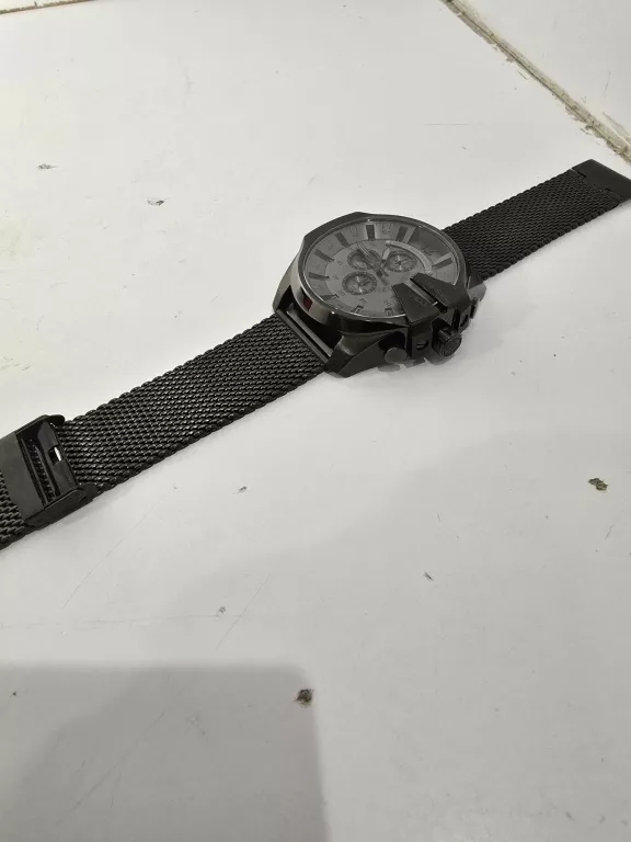 BRANSOLETA CZARNA DIESEL DZ4527 SZARA MESH 26 MM