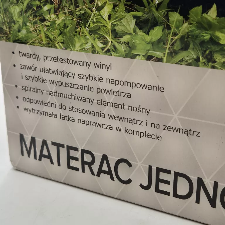 MATERAC DMUCHANY WELUROWY JEDNOOSOBOWY 185X79X22