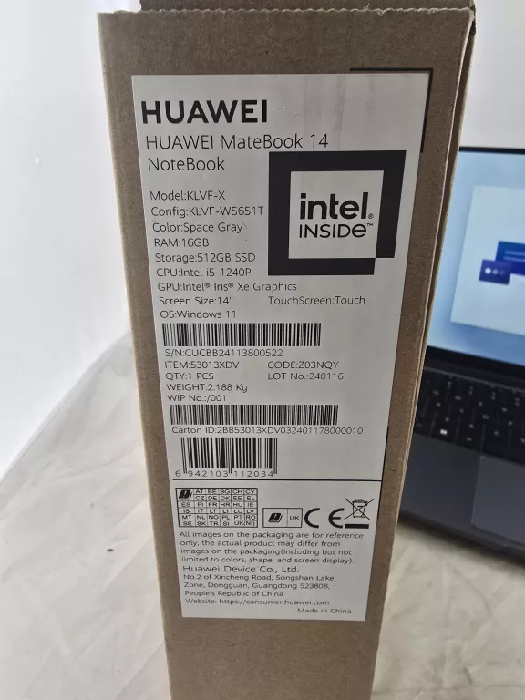 LAPTOP HUAWEI MATEBOOK 14 " INTEL CORE I5 16 GB / 512 GB