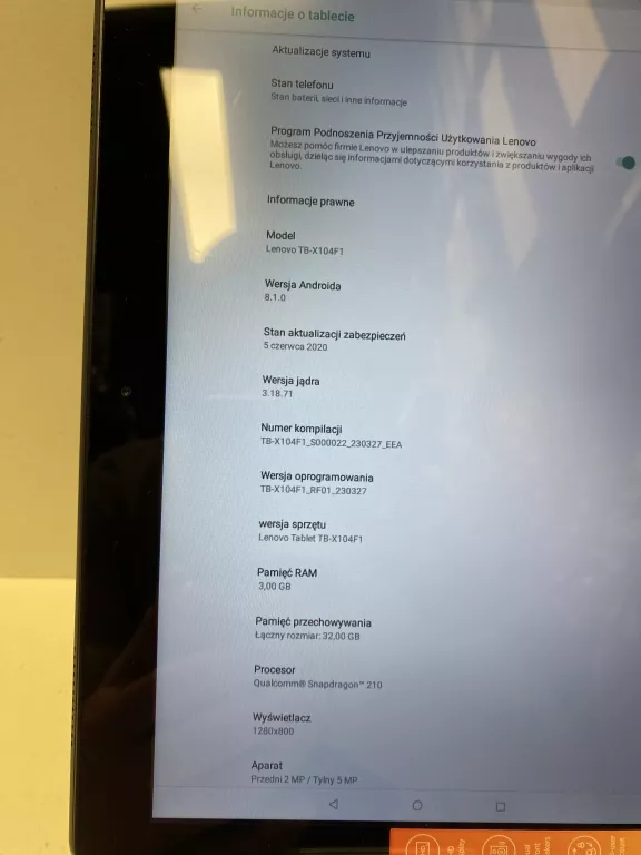 TABLET LENOVO TB-X104F 3/34GB
