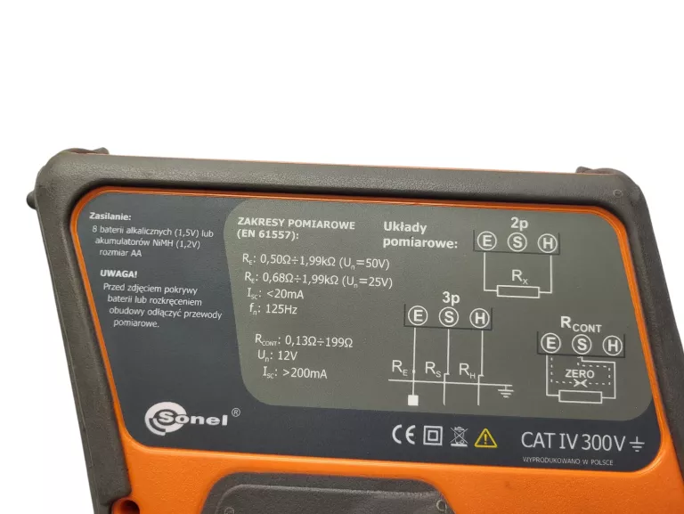 SONEL MIERNIK REZYSTANCJI UZIEMIENIA MRU-20 KOMPLET/TORBA