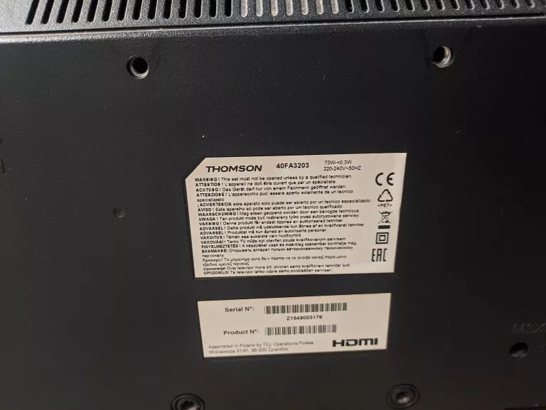TV THOMSON 40FA3203