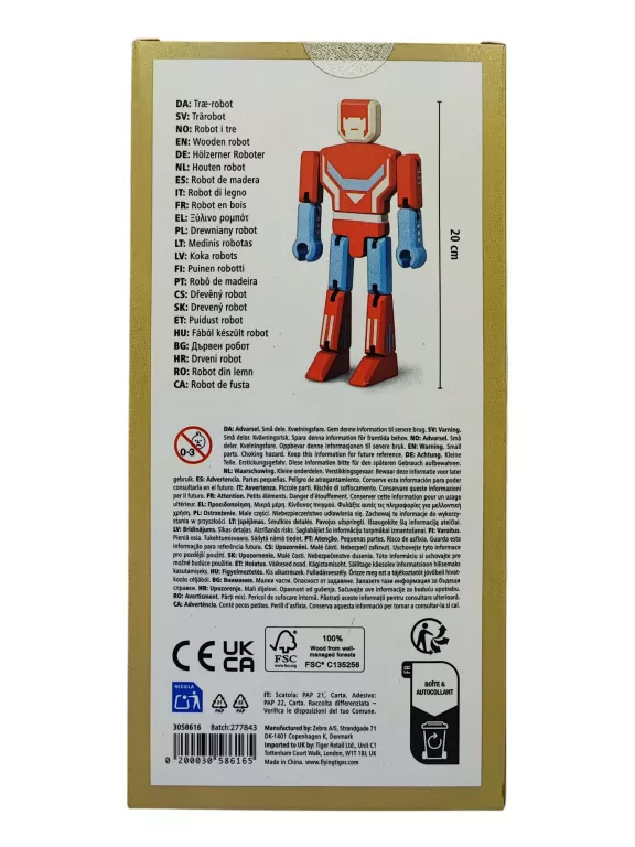 DREWNIANY LUDZIK ROBOT 20CM