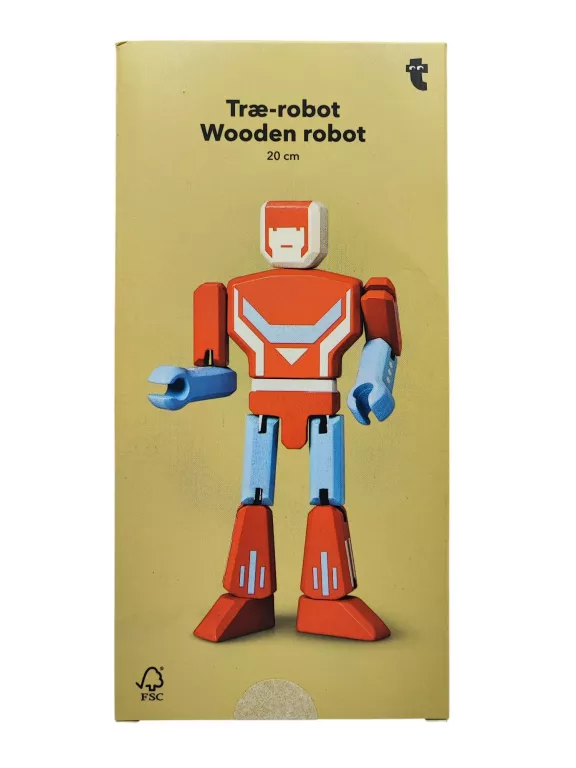 DREWNIANY LUDZIK ROBOT 20CM