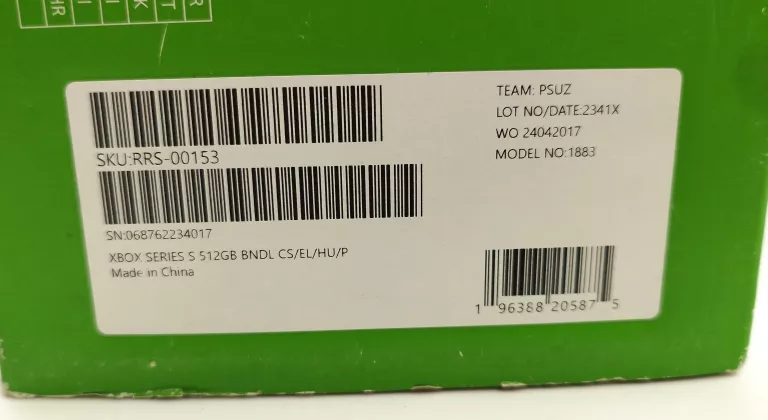 KONSOLA XBOX ONE SERIES S 512 SSD