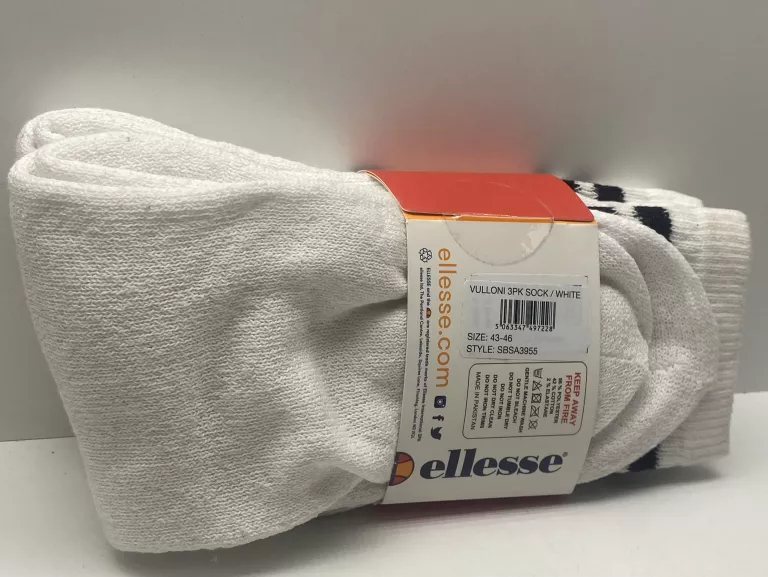 DŁUGIE SKARPETKI ELLESSE 3PAK BIAŁE 43-46