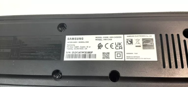 SOUNDBAR SAMSUNG PO BOX 12987 HW-C450/EN