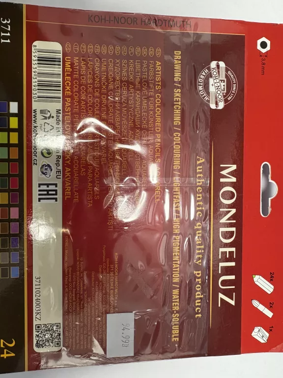 KREDKI AKWARELOWE MONDELUZ 24 KOLORÓW 3711
