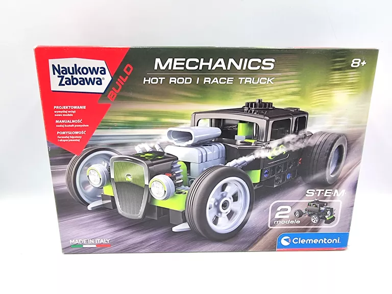 ZESTAW CLEMENTONI NAUKOWA ZABAWA HOT ROD I RACE TRUCK