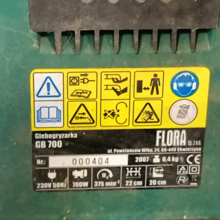 GLEBOGRYZARKA ELEKTRYCZNA FLORA GB700 KULTYWATOR