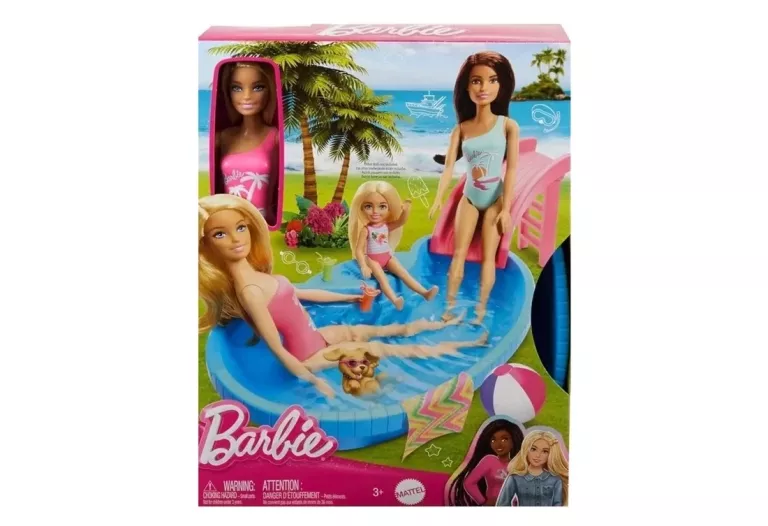 LALKA BARBIE W KOSTIUMIE BASEN ZE ZJEŻDŻALNIĄ HRJ74 194735178285